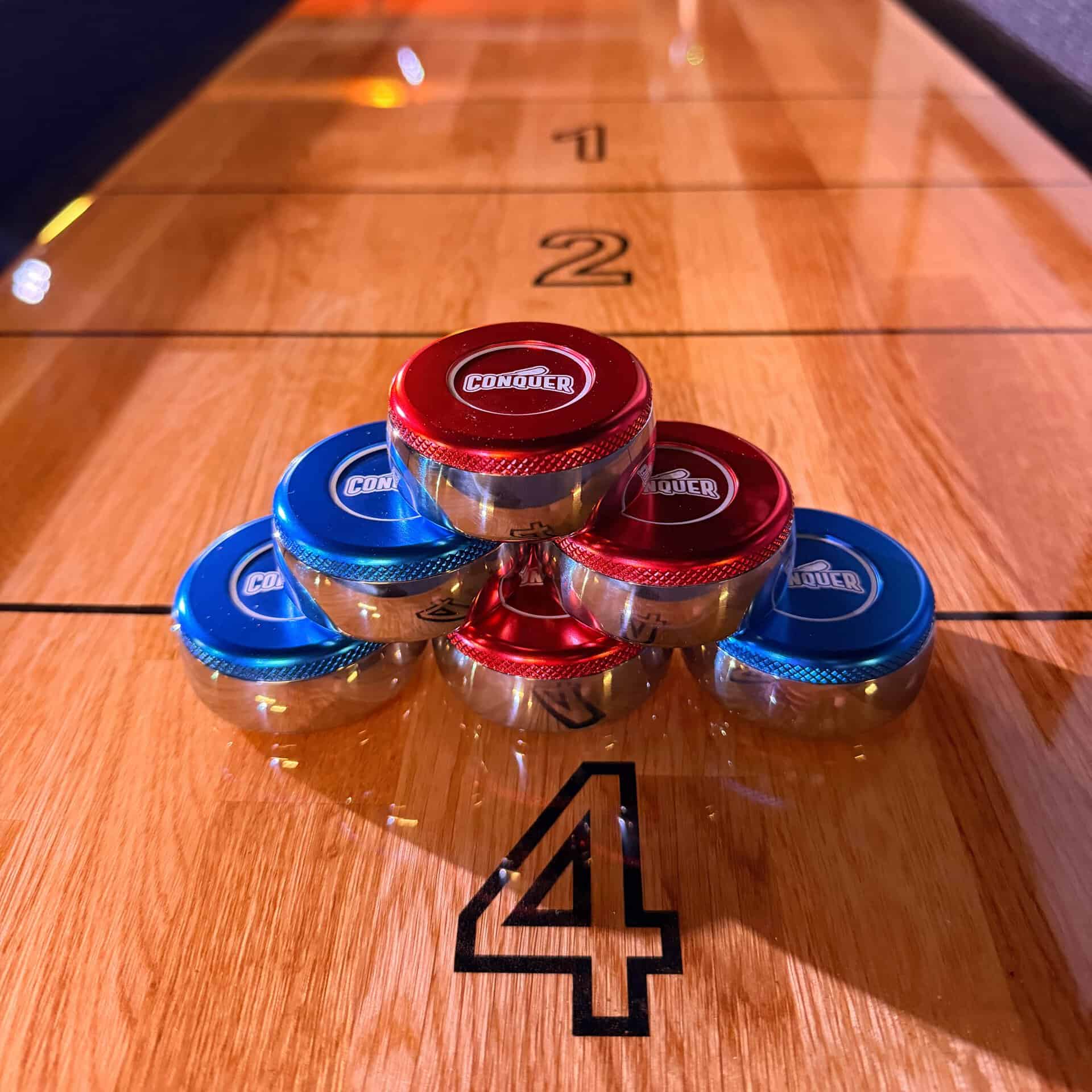 Stainless Steel Shuffleboard Pucks - Large 58mm Set